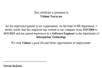 Good Conduct Certificate Template (2) Templates Example With 11+ Good Conduct Certificate Template