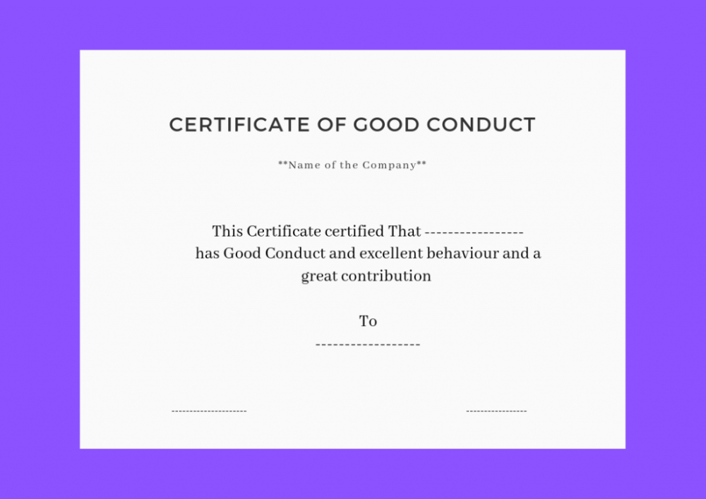 Good Conduct Certificate Template (3) Templates Example Intended For Good Conduct Certificate Template