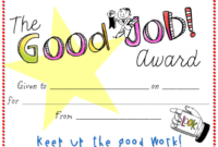 Good Job Certificate Template In 2020 | Certificate In Quality Good Job Certificate Template