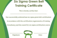 Green Belt Certificate: 10 Unique And Beautiful Templates With Quality Green Belt Certificate Template