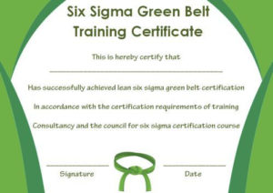Green Belt Certificate: 10 Unique And Beautiful Templates With Quality Green Belt Certificate Template