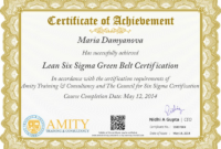Green Belt Certificate Template 4 Best Templates Ideas For With Green Belt Certificate Template