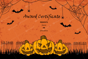 Halloween Award Certificates 5+ Printables For Microsoft Word With Regard To Quality Halloween Certificate Template