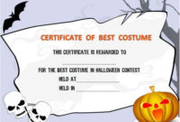 Halloween Costume Award Certificate Template | Certificate With Regard To Best Halloween Costume Certificate Template