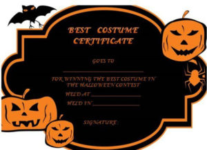 Halloween Costume Certificate Template | Certificate For Halloween Costume Certificate Template