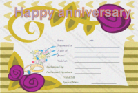 Happy Anniversary Gift Certificate Template Intended For Professional Anniversary Certificate Template Free