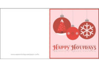 Happy Holidays Card With Christmas Ornaments Template | Free Throughout Happy Holidays Card Template