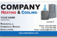 Heating Air Conditioning Company Business Card | Hvac Pertaining To Hvac Business Card Template