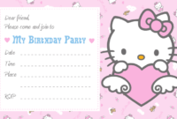 Hello Kitty Printable Birthday Invitations | Hello Kitty In Free Hello Kitty Birthday Card Template Free