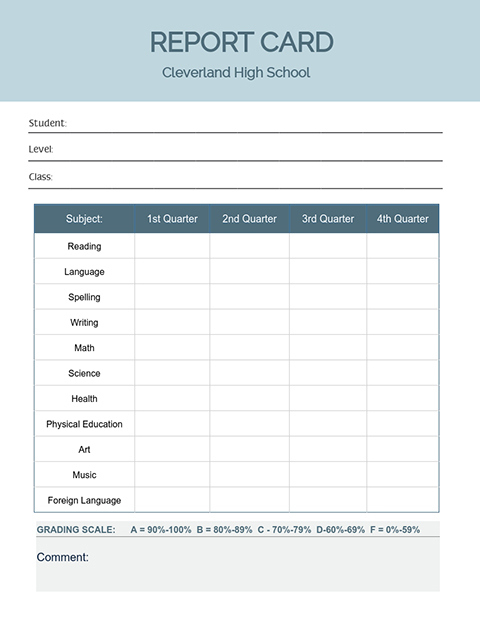 High School Report Card Template | Visme Throughout High School Student Report Card Template