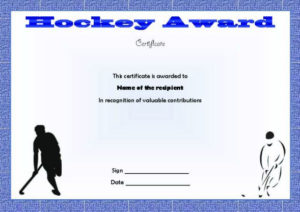 Hockey Award Certificate | Certificate Templates Throughout Quality Hockey Certificate Templates