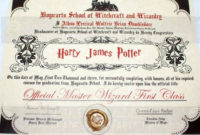 Hogwarts Diploma | Certificate Templates, Harry Potter With Regard To Quality Harry Potter Certificate Template