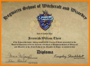 Hogwarts Graduation Diploma Template Harry Potter Fillable For Quality Harry Potter Certificate Template
