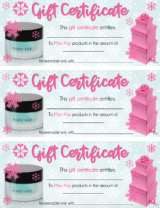 Holiday Central Pertaining To Free Mary Kay Gift Certificate Template