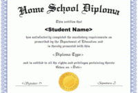 Homeschool Diploma Template Throughout School Certificate Templates Free