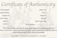 How To Create A Certificate Of Authenticity For Your Photography For Professional Photography Certificate Of Authenticity Template