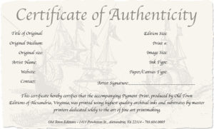 How To Create A Certificate Of Authenticity For Your Photography With Printable Certificate Of Authenticity Photography Template