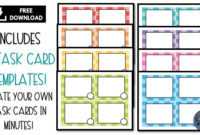 How To Engage Your Class Using Free Task Card Templates For Task Cards Template