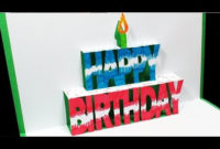 How To Make A Birthday Pop Up Card | Free Template (Kirigami 3D) Happy Birthday Greetings! For Happy Birthday Pop Up Card Free Template