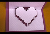 How To Make A Pop Up Pixelated Heart Card For Valentine'S Day Pertaining To Pixel Heart Pop Up Card Template