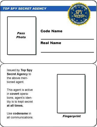 Http://Www.topspysecrets/Images/Credit Pass Inside With Professional Spy Id Card Template