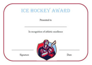 Ice Hockey Certificate Template | Certificate Templates, Ice With Quality Hockey Certificate Templates