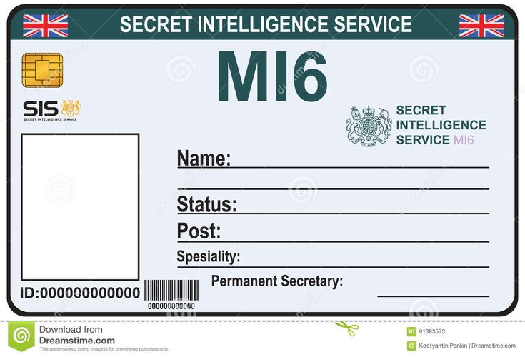Identity A Secret Agent Of Mi 6 Stock Vector Illustration Pertaining To Professional Mi6 Id Card Template