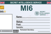 Identity A Secret Agent Of Mi 6 Stock Vector Illustration Throughout Mi6 Id Card Template