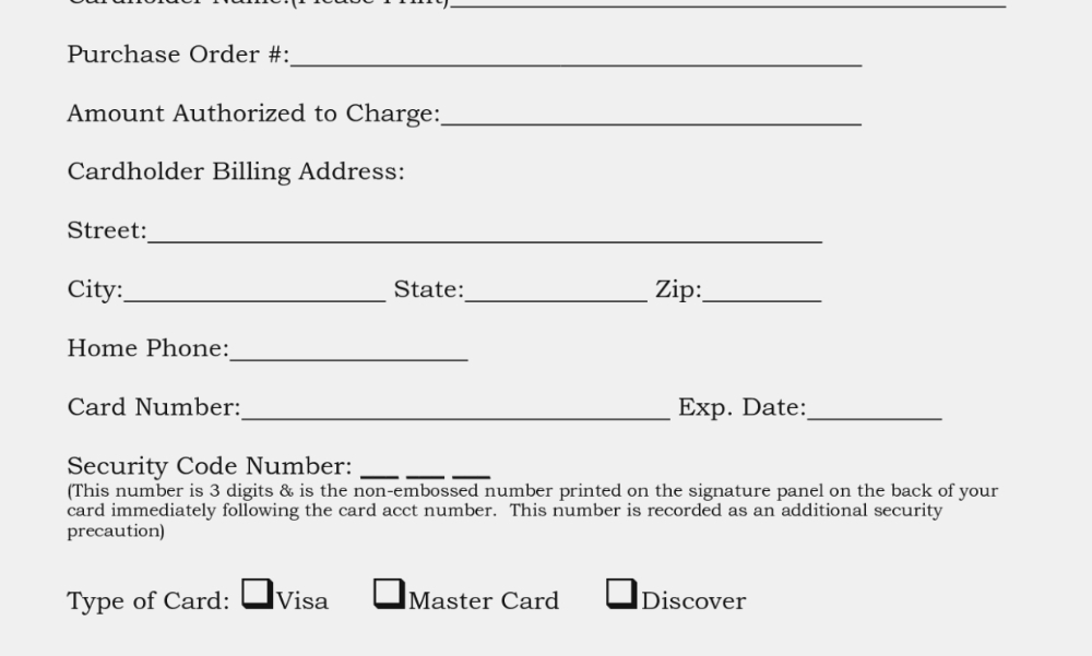 Imposing Credit Card On File Form Templates Template In Credit Card On File Form Templates
