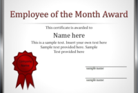 Impressive Employee Of The Month Award And Certificate For Manager Of The Month Certificate Template