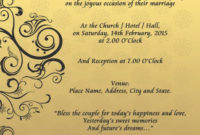 Indian Wedding Invitation Card Design Template | Hindu Inside Sample Wedding Invitation Cards Templates