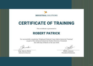 Industrial Certificate Of Training Template Doc Pdf Intended For 11+ Training Certificate Template Word Format