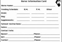 Info Card Template Lovely Horse Stall Info Card Barn Ideas With Regard To 11+ Horse Stall Card Template