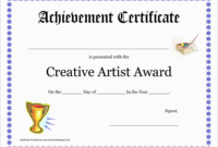 Inspirational Award Certificate Template Free Best Of With Art Certificate Template Free