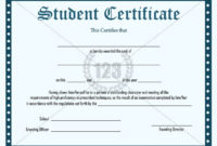 Inspirational Student Certificate Template Free Download Intended For Free Student Certificate Templates