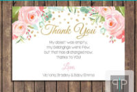 Instant Download Roses Baby Shower Thank You Card, Printable Girl Baby Shower Thank You Card, Editable Baby Shower Thank You Card Template With Regard To 11+ Template For Baby Shower Thank You Cards