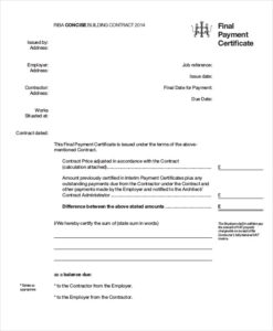 Interim Certificate Template Stationlasopa Intended For Certificate Of Payment Template