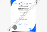 Iq Certificate Template Fake Mensa Iq Diplomacompany Iso Regarding Free Iq Certificate Template