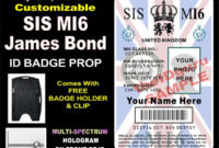 James Bond (Sis Mi6) Id Badge / Card Prop ~ Custom Printed With Your Info & Photo ~ Pvc Plastic Holographic Card Usa Made Pertaining To Mi6 Id Card Template