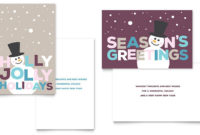 Jolly Holidays Greeting Card Template Design Inside Indesign Birthday Card Template