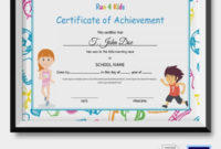 Kids Certificate Template 13+ Pdf, Psd, Vector Format Inside Certificate Of Achievement Template For Kids