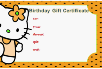 Kitty Style Gift Certificate (For Kids) With Regard To Free Kids Gift Certificate Template