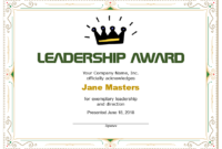 Leadership Award Templates | Certificate Template Downloads Throughout 11+ Leadership Award Certificate Template