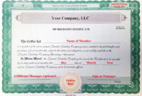 Llc Membership Certificate Template ~ Addictionary In Professional Llc Membership Certificate Template
