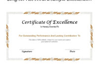 Long Service Award Sample Excellence Certificate | Templates With Regard To Long Service Certificate Template Sample