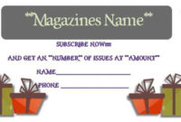 Magazine Subscription Gift Certificate Template : 15+ In Magazine Subscription Gift Certificate Template