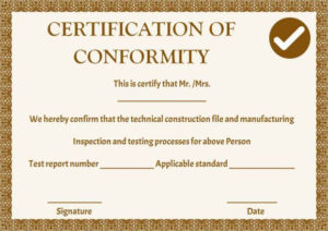 Manufacturing Certificate Of Conformance Templates | Free Throughout Certificate Of Manufacture Template