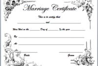 Marriage Certificate Templates Microsoft Word Templates With Certificate Of Marriage Template