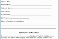 Marriage Certificate Translation From Spanish To English Inside 11+ Birth Certificate Translation Template English To Spanish