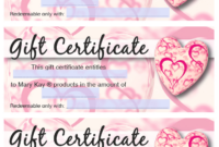 Mary Kay® Valentine'S Gift Certificates Qt Office® Blog Inside Mary Kay Gift Certificate Template